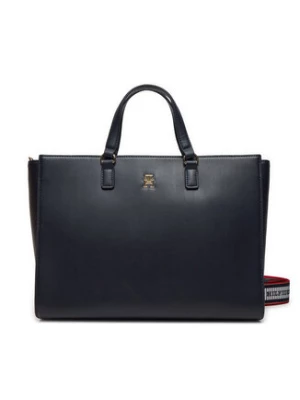 Tommy Hilfiger Torebka Fresh Satchel Corp AW0AW16684 Granatowy