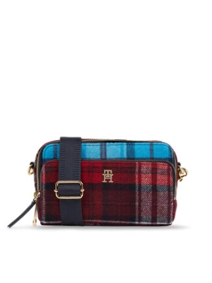 Tommy Hilfiger Torebka Iconic Tommy Camera Bag Check C AW0AW15206 Bordowy