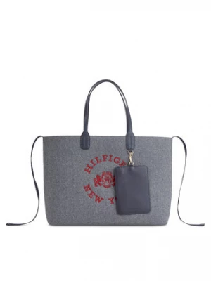 Tommy Hilfiger Torebka Iconic Tommy Tote Wool Logo AW0AW15576 Szary