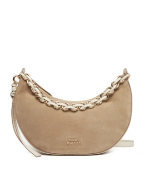 Tommy Hilfiger Torebka Moon Leather Crossover Suede AW0AW17537 Beżowy