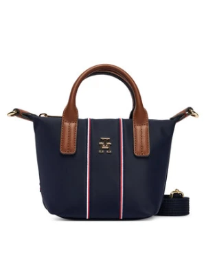 Tommy Hilfiger Torebka Popette Micro Tote Corp AW0AW18552 Granatowy