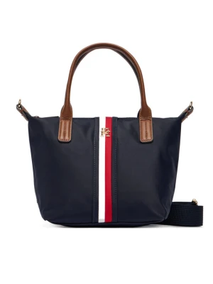 Tommy Hilfiger Torebka Popette Mini Tote Corp AW0AW19025 Granatowy