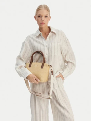 Tommy Hilfiger Torebka Popette Mini Tote Raffia AW0AW18523 Beżowy