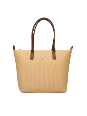 Tommy Hilfiger Torebka Popette Tote Raffia AW0AW18528 Beżowy