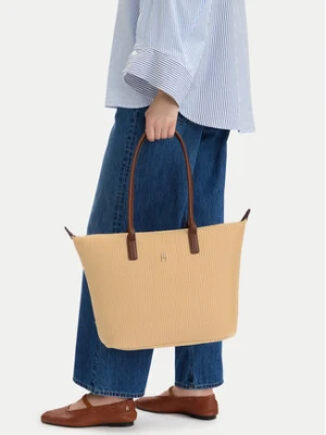 Tommy Hilfiger Torebka Popette Tote Raffia AW0AW18528 Beżowy