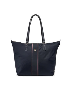 Tommy Hilfiger Torebka Poppy Tote Corp AW0AW17205 Granatowy