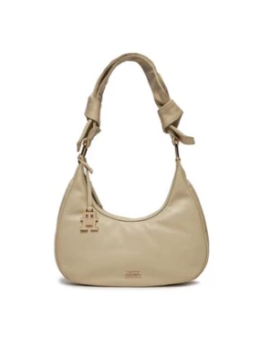 Tommy Hilfiger Torebka Pushlock Leather Hobo AW0AW16073 Beżowy