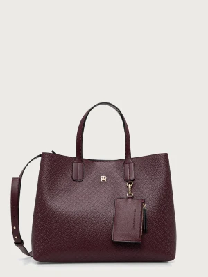 Tommy Hilfiger torebka shopper damska z imitacji skóry bordowy