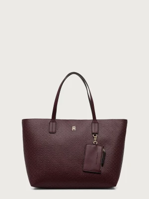 Tommy Hilfiger torebka shopper damska z imitacji skóry bordowy