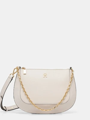 Tommy Hilfiger torebka skórzana kolor beżowy AW0AW18143