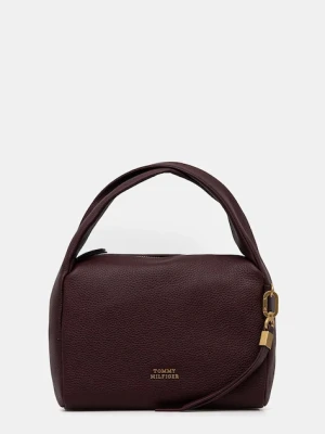 Tommy Hilfiger torebka skórzana kolor bordowy AW0AW18150