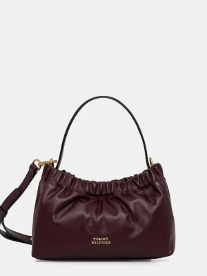 Tommy Hilfiger torebka skórzana kolor bordowy AW0AW18306