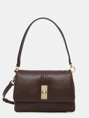 Tommy Hilfiger torebka skórzana kolor brązowy AW0AW17638