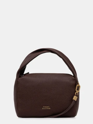 Tommy Hilfiger torebka skórzana kolor brązowy AW0AW18150