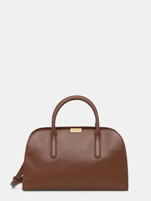 Tommy Hilfiger torebka skórzana kolor brązowy AW0AW18205