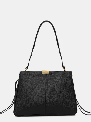 Tommy Hilfiger torebka skórzana kolor czarny AW0AW17661
