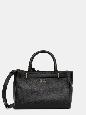Tommy Hilfiger torebka skórzana kolor czarny AW0AW17926