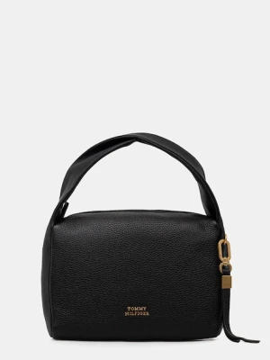 Tommy Hilfiger torebka skórzana kolor czarny AW0AW18150