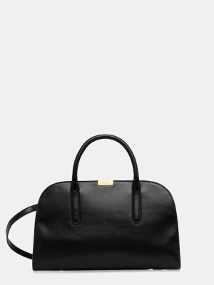 Tommy Hilfiger torebka skórzana kolor czarny AW0AW18205