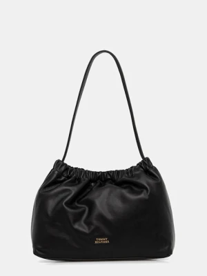 Tommy Hilfiger torebka skórzana kolor czarny AW0AW18307
