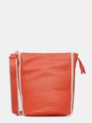 Tommy Hilfiger torebka skórzana kolor pomarańczowy AW0AW17540