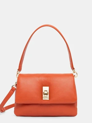 Tommy Hilfiger torebka skórzana kolor pomarańczowy AW0AW17638
