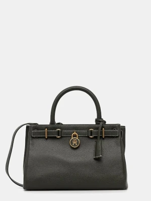 Tommy Hilfiger torebka skórzana kolor zielony AW0AW17926