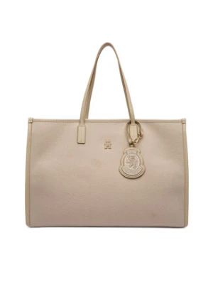 Tommy Hilfiger Torebka Th City Large Tote Melton AW0AW18215 Beżowy