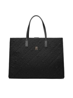 Tommy Hilfiger Torebka Th City Tote Mono Nylon AW0AW18163 Czarny