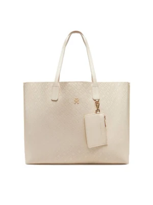 Tommy Hilfiger Torebka Th Distinct Tote Mono AW0AW17195 Beżowy