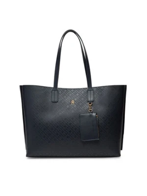 Tommy Hilfiger Torebka Th Distinct Tote Mono AW0AW17195 Granatowy