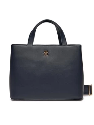 Tommy Hilfiger Torebka Th Essential Sc Satchel Corp AW0AW16075 Granatowy