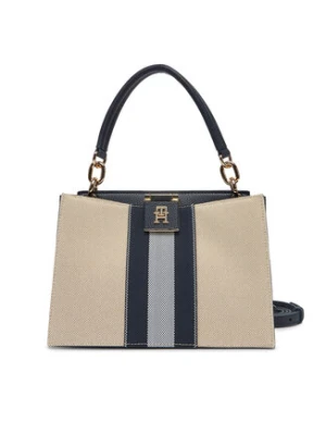 Tommy Hilfiger Torebka Th Her Mini Tote Canvas Stripe AW0AW17435 Granatowy