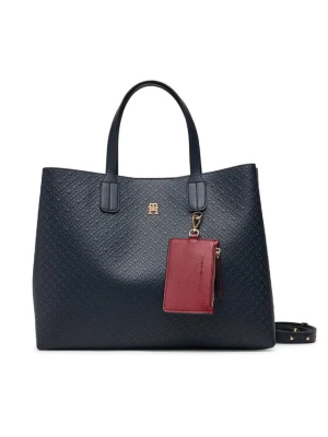 Tommy Hilfiger Torebka Th Icon Satchel Mono AW0AW18923 Granatowy