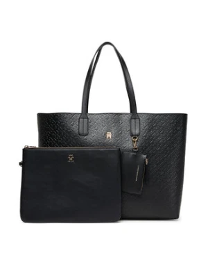 Tommy Hilfiger Torebka Th Icon Tote Mono AW0AW17687 Czarny