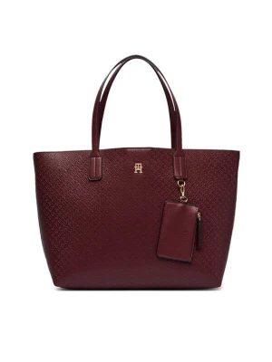 Tommy Hilfiger Torebka Th Icon Tote Mono AW0AW19004 Bordowy