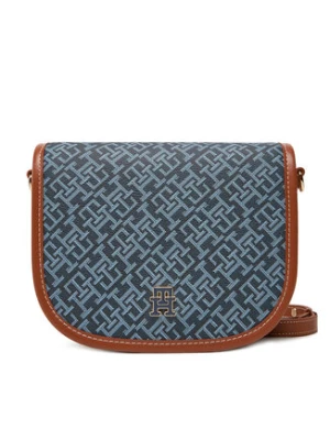 Tommy Hilfiger Torebka Th Monoplay Leather Saddle Bag AW0AW17414 Granatowy