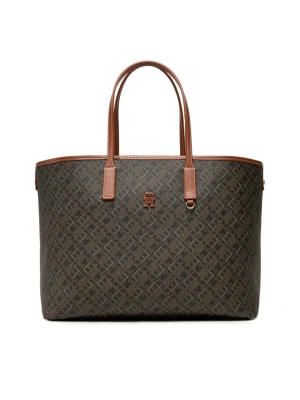 Tommy Hilfiger Torebka Th Monoplay Leather Tote AW0AW17416 Czarny