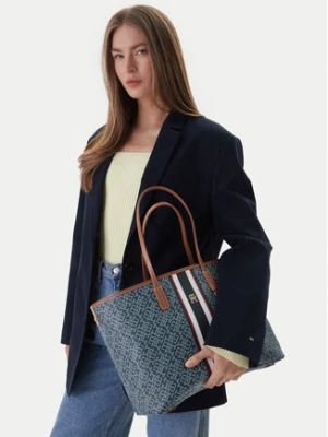 Tommy Hilfiger Torebka Th Monoplay Tote Stripe Le AW0AW18390 Niebieski