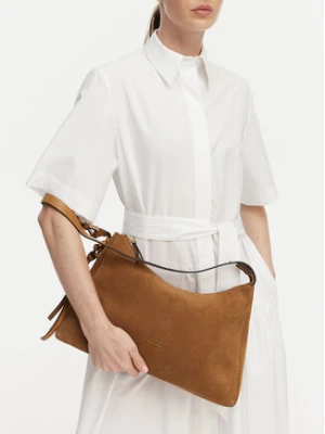 Tommy Hilfiger Torebka Th Statement Shoulder Bag Suede AW0AW18824 Brązowy