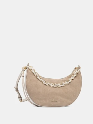 Tommy Hilfiger torebka zamszowa kolor beżowy AW0AW17537
