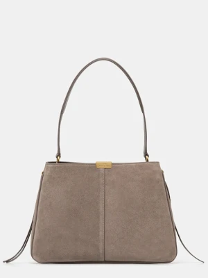 Tommy Hilfiger torebka zamszowa kolor brązowy AW0AW18201