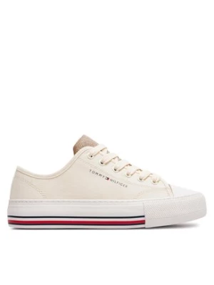 Tommy Hilfiger Trampki Low Cut Lace-Up Sneaker T3A9-33185-1687 S Beżowy