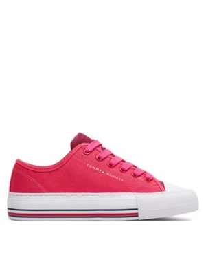Tommy Hilfiger Trampki Low Cut Lace-Up Sneaker T3A9-33185-1687 S Różowy