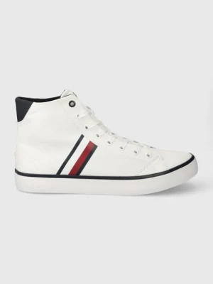 Tommy Hilfiger trampki TH HI VULC STRIPES MESH męskie kolor biały FM0FM04948