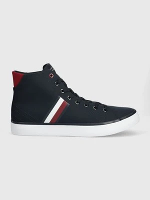 Tommy Hilfiger trampki TH HI VULC STRIPES MESH męskie kolor granatowy FM0FM04948