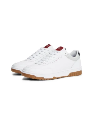 Tommy Hilfiger trampki z elementami skórzanymi Mężczyźni skóra biały
