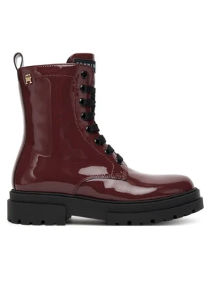 Tommy Hilfiger Trapery Lace-Up Bootie T4A5-34025-0775 S Bordowy
