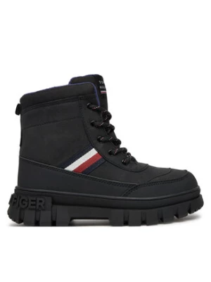 Tommy Hilfiger Trapery Stripes Fur Boot T3X5-33713-1487 S Czarny