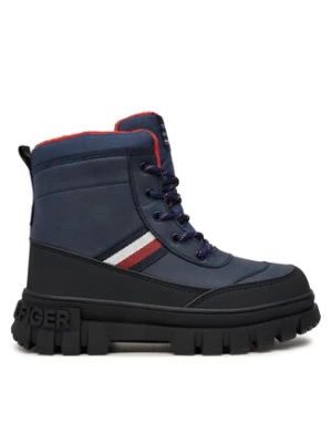 Tommy Hilfiger Trapery Stripes Fur Boot T3X5-33713-1487 S Granatowy